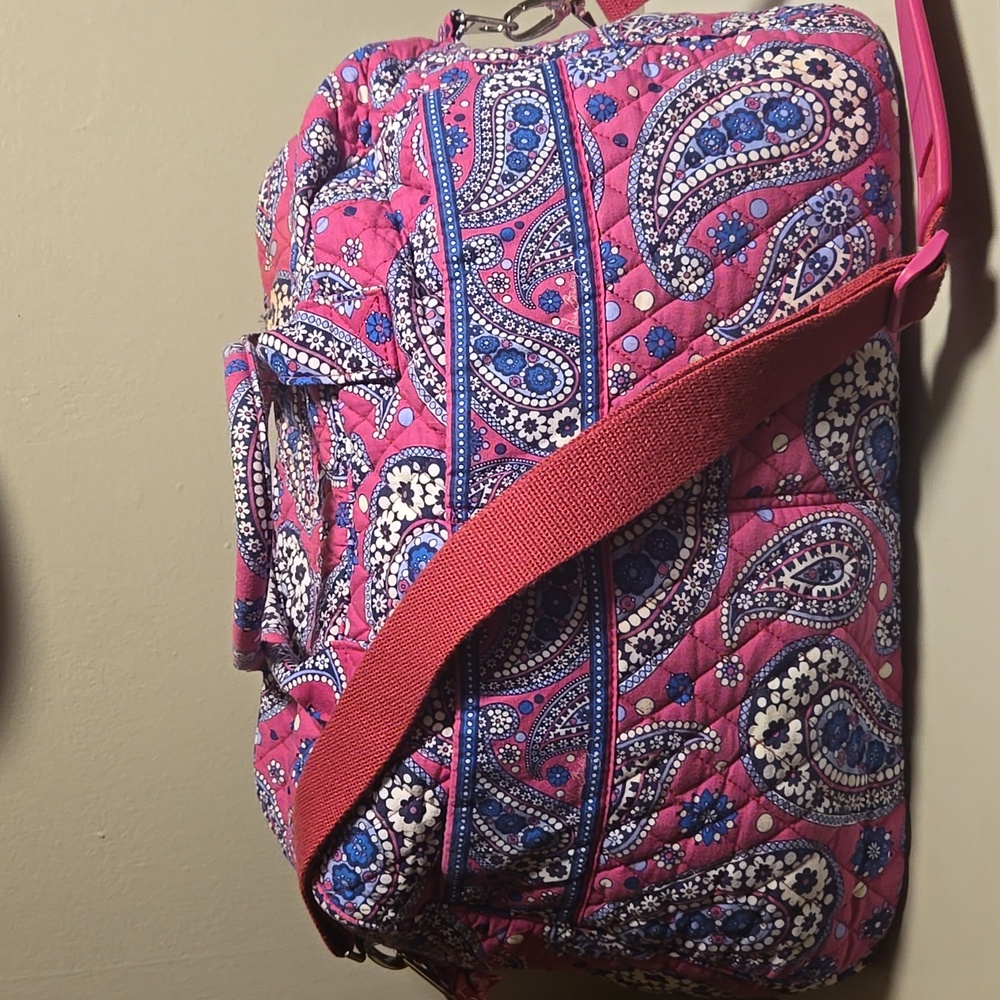 Vera Bradley Pink and Blue Paisley Travel Bag